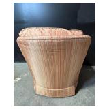 Armchair with Ottoman - Striped Upholstery