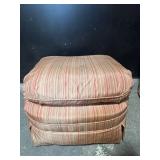 Armchair with Ottoman - Striped Upholstery