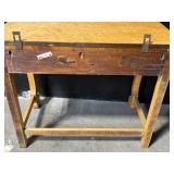 Vintage Burl Veneer Side Table - 1 Drawer, Cabriole Scroll Legs