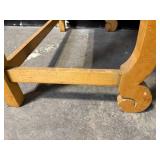 Vintage Burl Veneer Side Table - 1 Drawer, Cabriole Scroll Legs