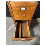 Oak 6-Drawer Filing Cabinet With Label Holders - Vintage Office Furniture