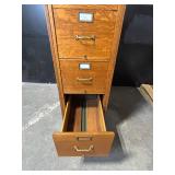 Oak 6-Drawer Filing Cabinet With Label Holders - Vintage Office Furniture