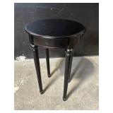 Black Round End Table with Drawer