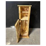 Rustic Wooden Crate Cabinet with Door - Tall Narrow Farmhouse Storage
