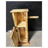 Rustic Wooden Crate Cabinet with Door - Tall Narrow Farmhouse Storage