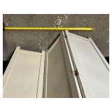 Three-Panel White Folding Cabinet - Vintage Wood Storage