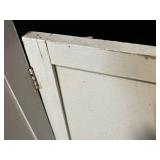 Three-Panel White Folding Cabinet - Vintage Wood Storage