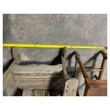 Set of 4 Vintage Wooden Chairs: Child High Chair, Cushioned Armchair, Side Chair, Adirondack Chair