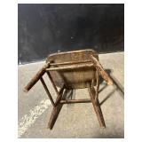 Set of 4 Vintage Wooden Chairs: Child High Chair, Cushioned Armchair, Side Chair, Adirondack Chair