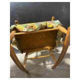 Set of 4 Vintage Wooden Chairs: Child High Chair, Cushioned Armchair, Side Chair, Adirondack Chair