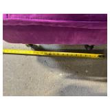 Purple Velvet Tufted Ottoman - Four Black Turned Legs, 28-30 in Wide