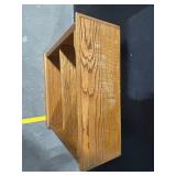 Oak Wood 2-Shelf Display Shelf - Free-Standing Oak Finish