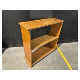Oak Wood 2-Shelf Display Shelf - Free-Standing Oak Finish