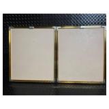 Framed Beach Scene Prints - Pair of Vintage Reproductions in Teal Mats