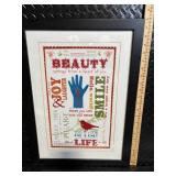 Sharyn Swell Word Art Prints - Beauty & Life (Framed) Lot of 2