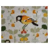 Birds on Floral Stems Cross-Stitch - Framed Art Pair (Lot of 2)