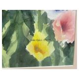 Framed Floral Watercolor Painting - Colorful Garden Blooms