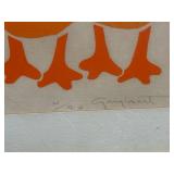 Two Framed Color-Block Art Prints: Umbrella Kids & Ducklings