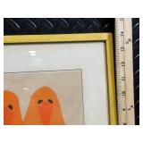 Two Framed Color-Block Art Prints: Umbrella Kids & Ducklings