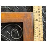 Wall Panel - Vintage Wood Frame with Wrought Iron Scrollwork