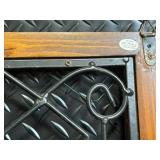 Wall Panel - Vintage Wood Frame with Wrought Iron Scrollwork