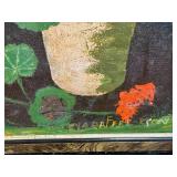 Framed Floral Still Life Geranium & Seascape Beach Prints - 2-Piece Lot