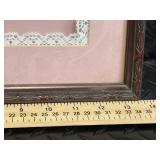 Vintage Framed Wall Art Lot - Mountain Landscape, FAMILY Birds Sign & Lace Keepsake