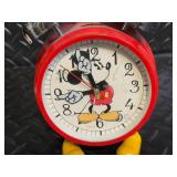 Disney Mickey Mouse Alarm Clock & Standing Figurine - Red Frame