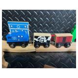 Wooden Train Set with Tracks, Bridges & Figures - Complete Kids Toy Lot