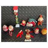 Hallmark Snowman Pitcher + Assorted Christmas Ornaments & Nutcracker Figures Lot