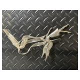 Christmas Ornament Lot: Etched Glass Ball Ornament, 2 Silver Filigree Balls, Bead Garlands & Ribbon