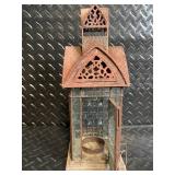 Mantel Clock, Gothic Lantern & Woven Basket - Vintage Decorative Set
