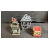 Vintage Lanterns & Candle Holders Lot - Metal & Glass Decor, Candles & Planters