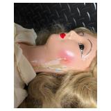 Pair of Vintage Composition Dolls in Ivory Lace Dresses