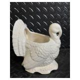Napco Ware White Bird Candle Holder & Holiday Decor Lot with Basket