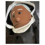 Vintage Ventriloquist Puppets - Monk Figure & Curly-Haired Black Girl Doll