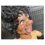 Vintage Ventriloquist Puppets - Monk Figure & Curly-Haired Black Girl Doll