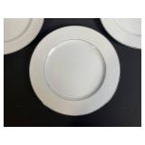 White Porcelain Dinner Plates with Embossed Floral Rim - Assorted Sizes