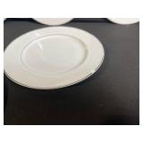 White Porcelain Dinner Plates with Embossed Floral Rim - Assorted Sizes