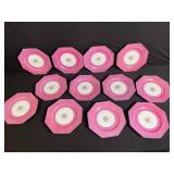 Plate - Pink Octagonal Floral Center - 12-Pack
