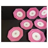 Plate - Pink Octagonal Floral Center - 12-Pack