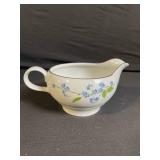 Blue Floral Porcelain Tea Set with Lidded Sugar Bowl & Creamer