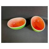 Fruit-Theme Ceramic Dinnerware Set: Watermelon Plates, Floral & Pineapple Accents