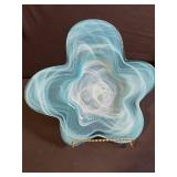 Hello Kitty Jar with Lid - Glass Star-Shaped Plate - Moon & Sun Ornaments - Blue Desk Lamp