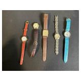 Vintage Wristwatches Lot - 6 Watches + 3 Compact Digital Cameras + Blue Camera Bag