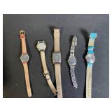 Vintage Wristwatches Lot - 6 Watches + 3 Compact Digital Cameras + Blue Camera Bag