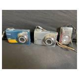 Vintage Wristwatches Lot - 6 Watches + 3 Compact Digital Cameras + Blue Camera Bag