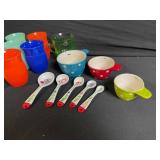 Kids Dish Set - Teal Shell Plate, 2 Ramekins, Colorful Cups, Bowls & Floral Spoons