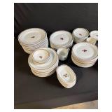 Alfred Meakin Royal Ironstone China Dinnerware Set - England, Brown Floral Motif