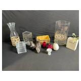 Assorted Glassware & Decorative Vases Lot - Vintage Home Decor